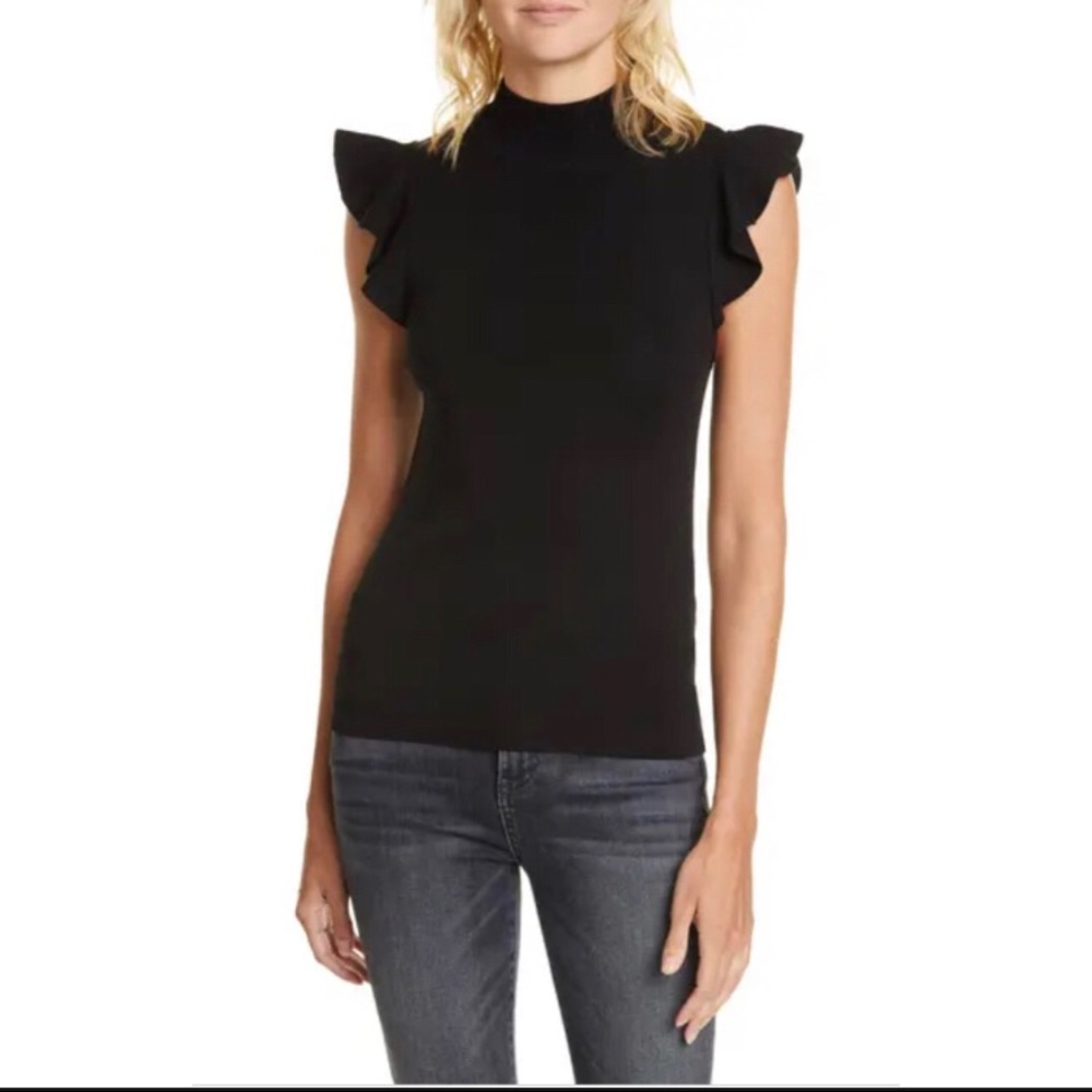 NWT Alice & Olivia Wool Turtleneck Ruffle Tank size Large